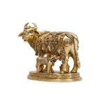 Brass Cow and Calf Statue Idol