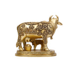 Brass Cow and Calf Statue Idol
