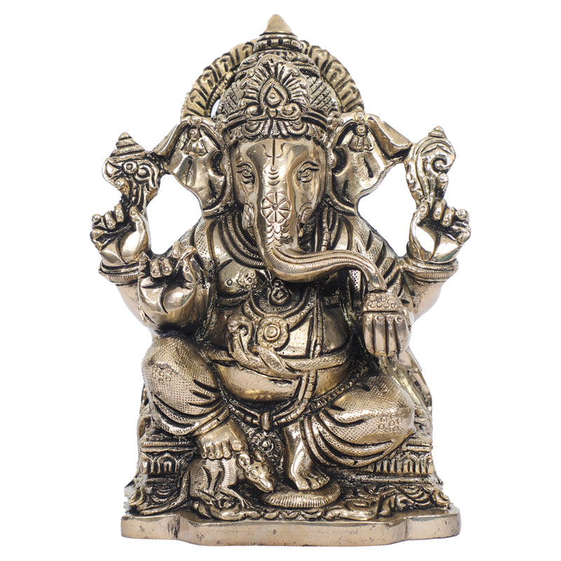 Handcrafted Brass Ganesha Idol for Pooja, Home Décor, and Gifting