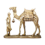 Handcrafted Brass Statue of Camel with Man