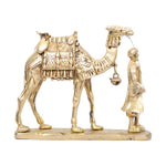Handcrafted Brass Statue of Camel with Man