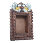 Handcrafted Wooden Frame with Peacock Design