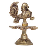 Handcrafted Brass Peacock Diya Lamp for Pooja and Home Décor