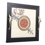 Dhokra Decorative Tray with Dolphin Handles