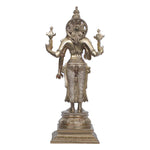 Bronze Standing Vishnu Sculpture on a Lotus