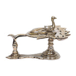 Brass Peacock Panch Arthi with Five Diya Holders for Traditional Puja Rituals