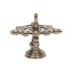 Brass Peacock Panch Arthi with Five Diya Holders for Traditional Puja Rituals