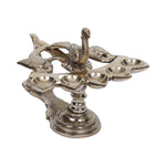 Brass Peacock Panch Arthi with Five Diya Holders for Traditional Puja Rituals