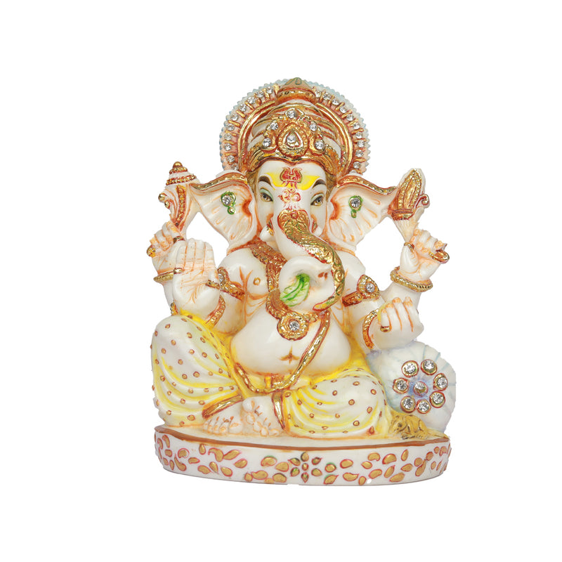 Culture Marble Ganesh Sitting with Masand