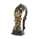 Antique Brass Krishna Standing Idol