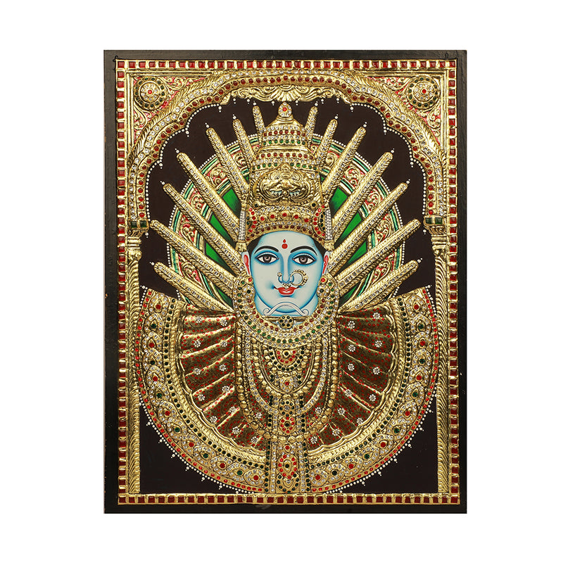 Traditional Yellamma Devi Tanjore Painting ( Against Order/ Dispatch in 45 Days)