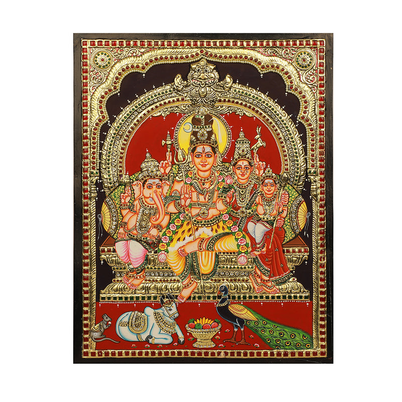 Tanjore Painting Shiva family
