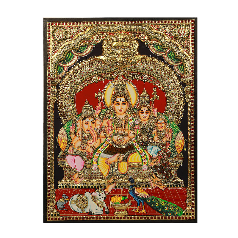 Tanjore Painting Shiva Family