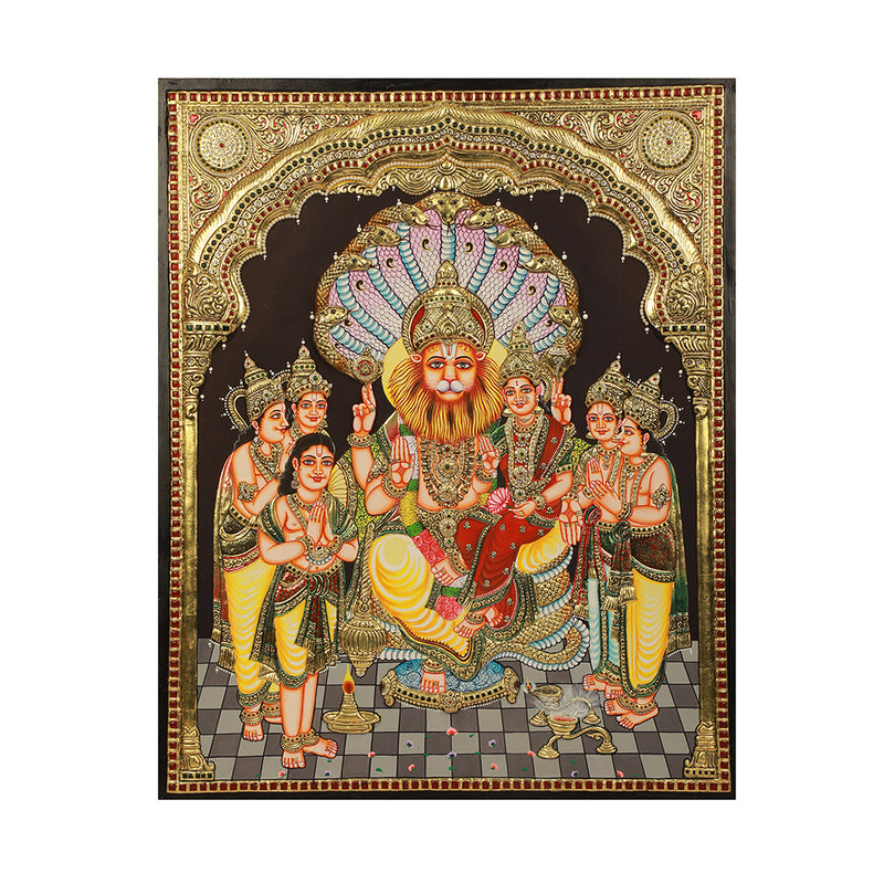 Tanjore Painting Lakshmi Narasimha