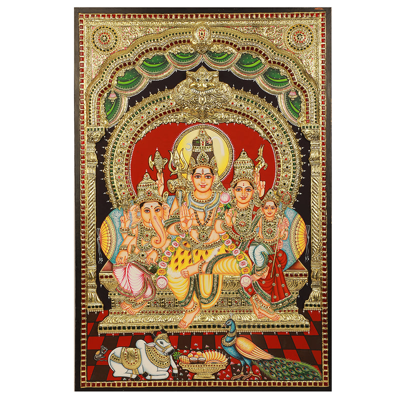 Tanjore Painting Shiva Family