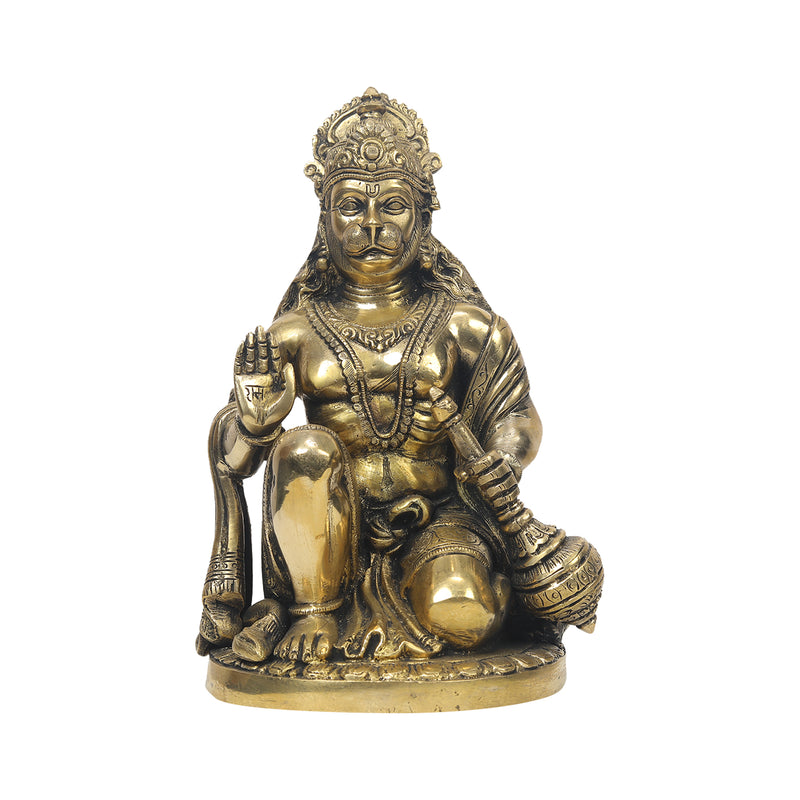 Brass Hanuman Sitting Idol