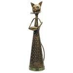 Ao 14In Iron Painted Jali Cut Cat T. Light Musician ragaarts.myshopify.com