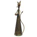 Ao 14In Iron Painted Jali Cut Cat T. Light Musician ragaarts.myshopify.com