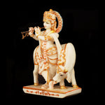 Marble Standing Krishna With Cow