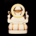 Marble Sitting Ganesha on Base