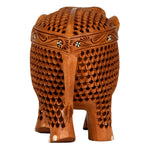 Wooden Carving Elephant With Inlay Work ragaarts.myshopify.com
