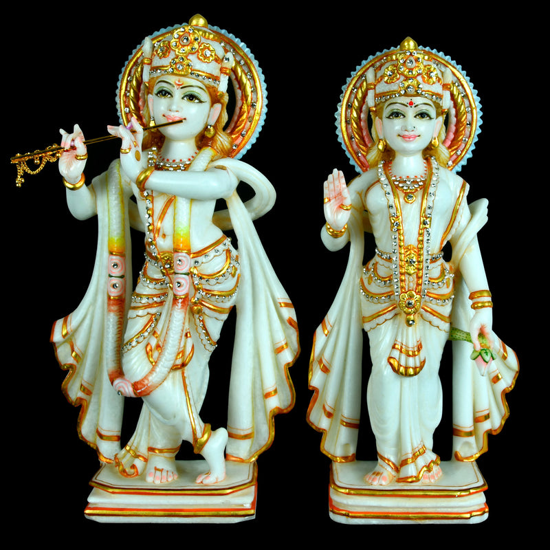 Marble Radha Krishna Pair ragaarts.myshopify.com
