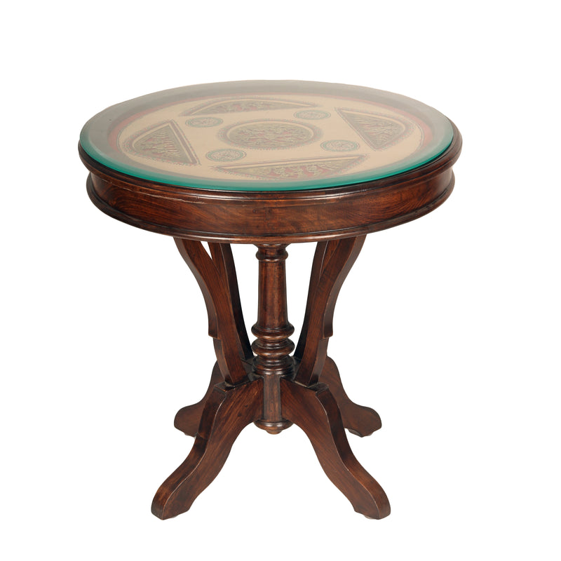 Wooden Center Table With Dhokra Arts
