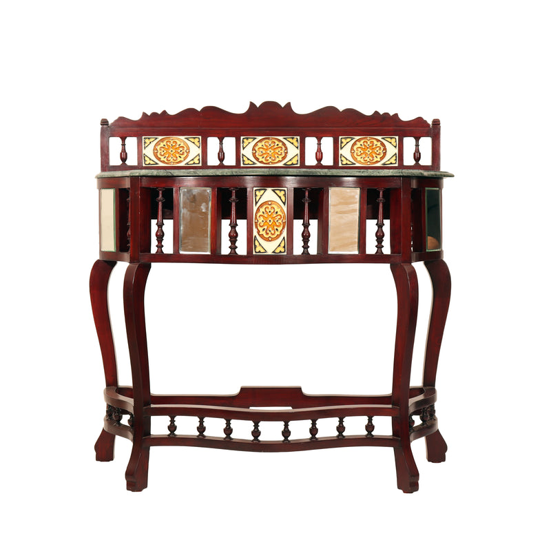 Wooden Consle Table With Marble