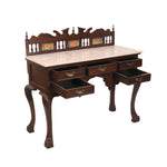 wooden study table with marble