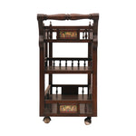 Wooden Serving Trolley With Wheels