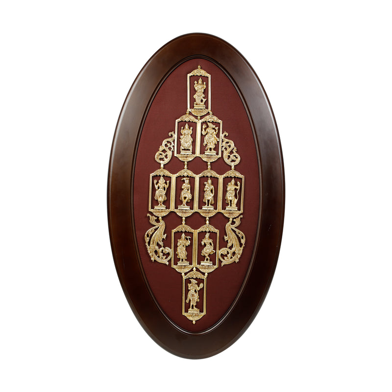 Dashavatara Oval With Wooden Frame