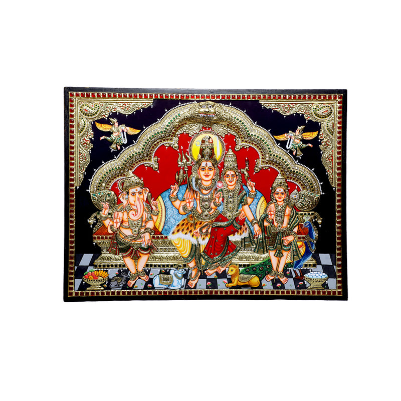 Tanjore Painting Shiva Family