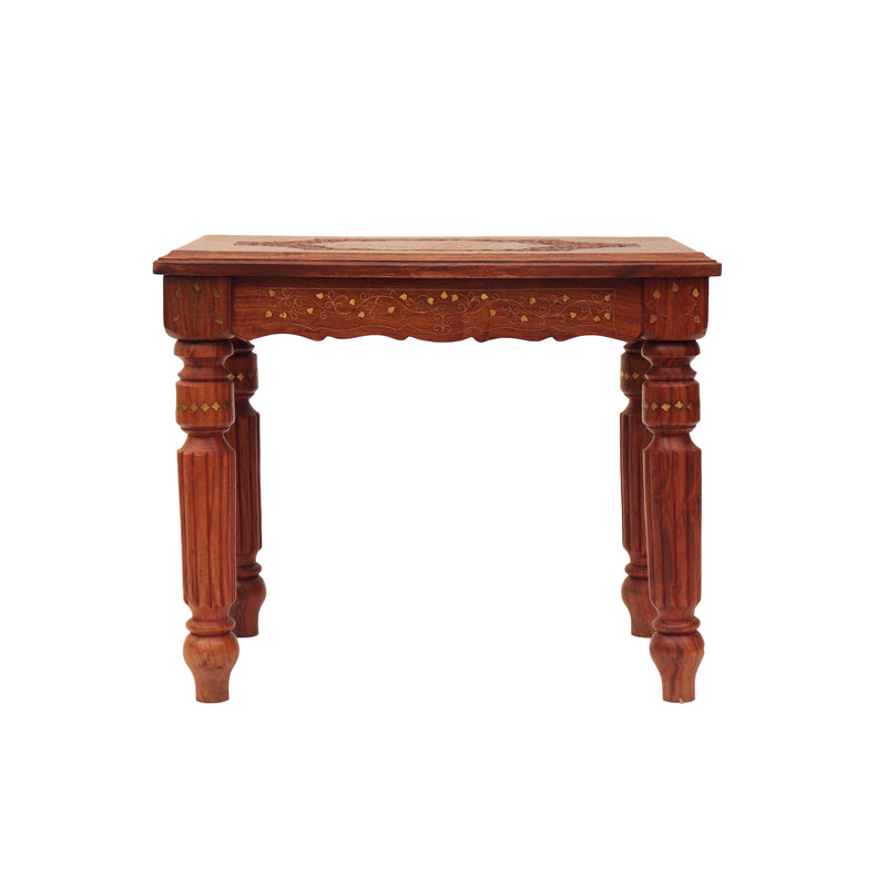 Wooden Side Table With Enla Work