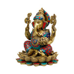 Brass Ganesh On Lotus