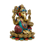 Brass Ganesh On Lotus