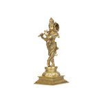 Brass Krishna Standing On Base