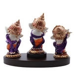 Dancing Ganesha 3 in 1 On Wooden Base