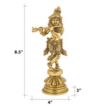 Brass Krishna Standing with flute playing