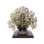 Pagdi Ganesha Sitting Under Tree on Wooden Base
