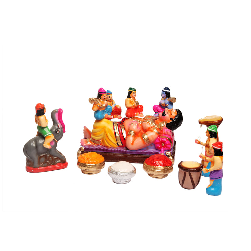 Kumbhakarna Set Clay Dolls