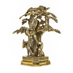 Brass Krishna With Cow & Tree