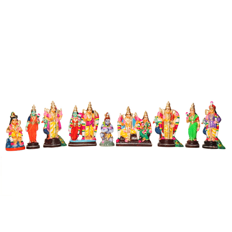 Aarupadai Veedu Set Clay Dolls