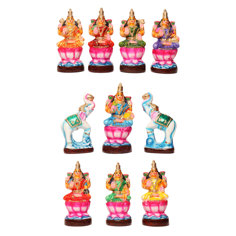 Ashtalakshmi Set Clay Dolls