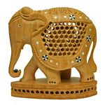 Carved Elephant With Inlay Work ragaarts.myshopify.com