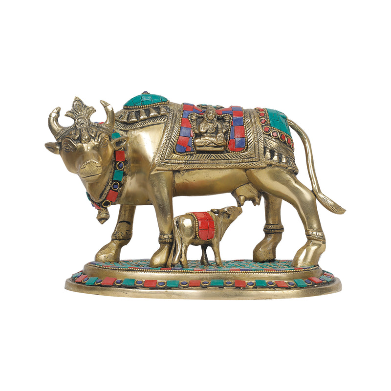 Brass Cow With Calf