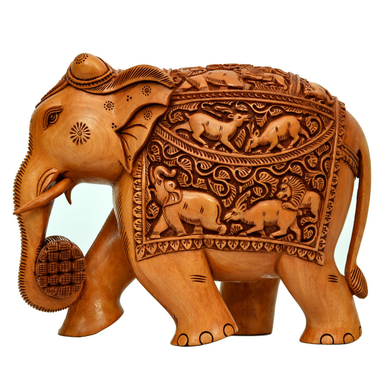 Wooden Carving Elephant ragaarts.myshopify.com