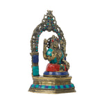 Brass Lakshmi Peeta With Stone Work