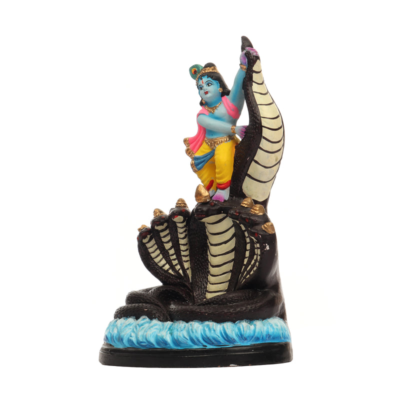 Divine Lord Krishna with Kaliya Naag Idol for Worship and Decor