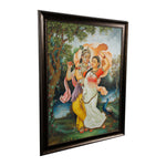 Radha Krishna Antique Canvas Painting