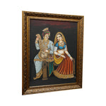 Raja Rani Playing Music Canvas Painting